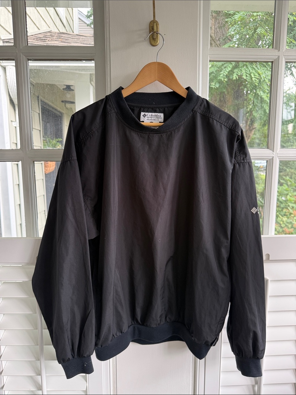 Men’s Columbia Black Crewneck Pullover Sweatshirt Nylon Large